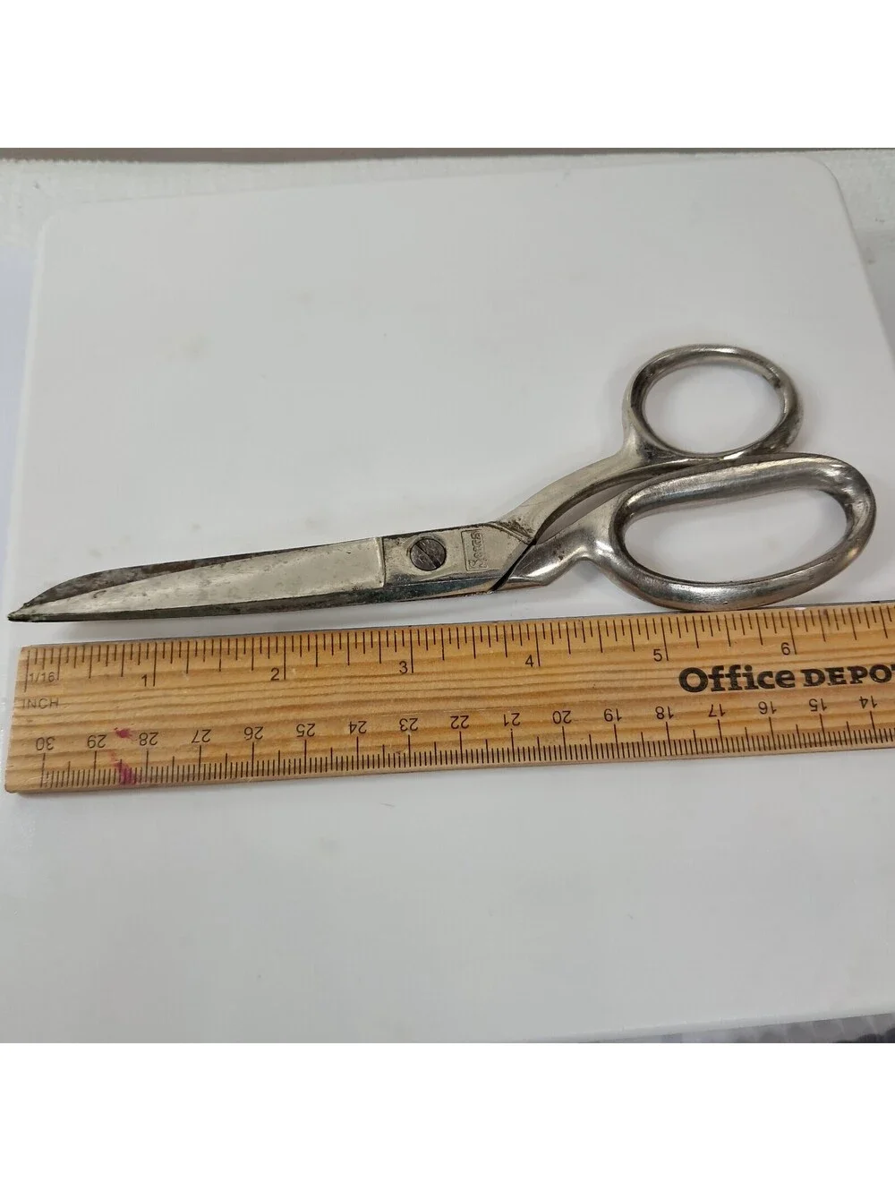 Vintage SEARS Scissors Nickel 2111 Shears Made in Italy 7” metal stainless steel